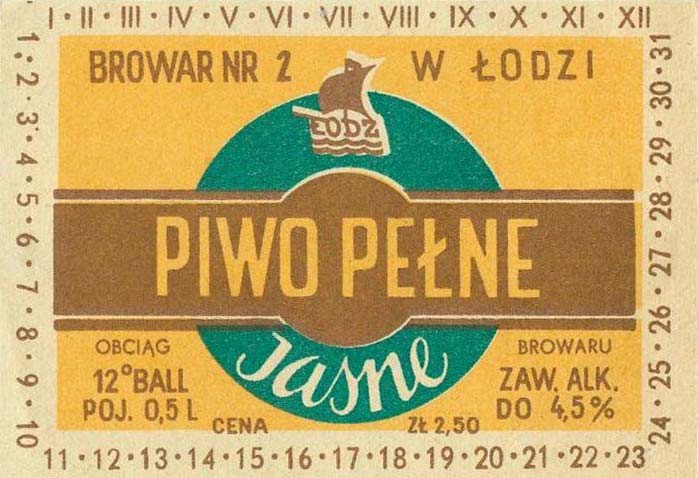 OBCIĄG BROWARU
CENA ZŁ 2,50
inna czcionka np. 2 w napisie BROWAR NR 2