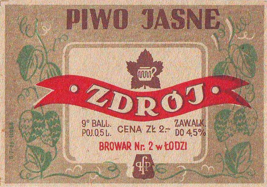 BROWAR Nr 2 w ŁODZI
sygnatura w pionie po lewej