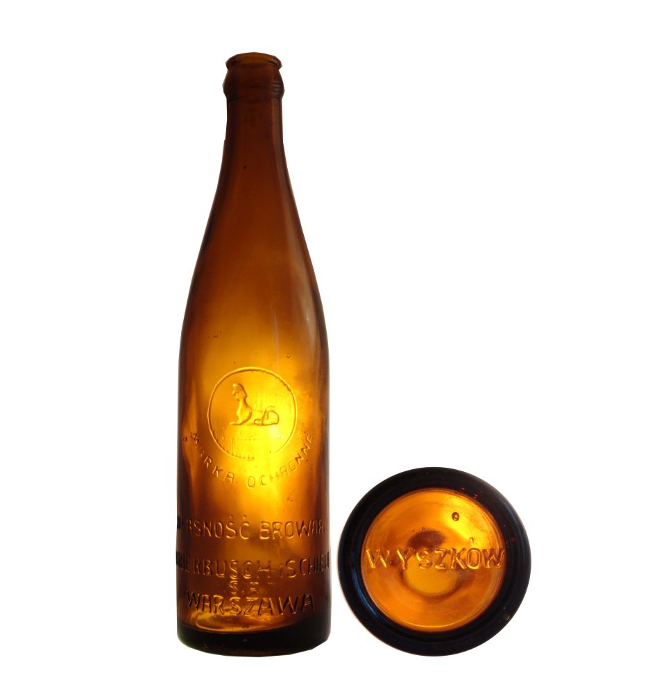 sfinks, MARKA OCHRONNA,
WŁASNOŚC BROWARU,
HABERBUSCH i SCHIELE,
S.A.,
WARSZAWA,
0,5 L.,
huta WYSZKÓW,