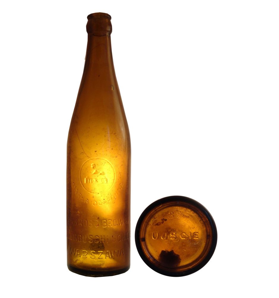 MARKA OCHRONNA,
WŁASNOŚC BROWARU,
HABERBUSCH i SCHIELE,
WARSZAWA,
0,5 L.,
huta 38 UJŚCIE,