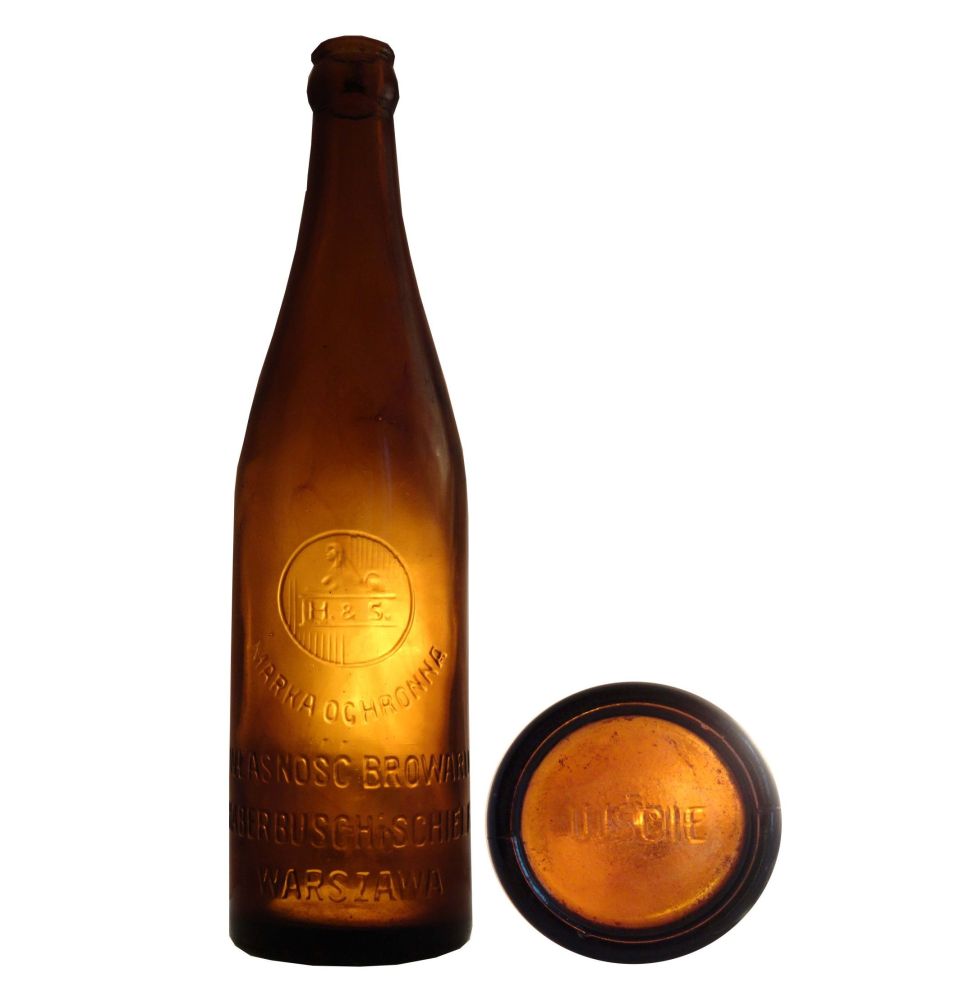MARKA OCHRONNA,
WŁASNOŚC BROWARU,
HABERBUSCH i SCHIELE,
WARSZAWA,
0,5 L.,
huta UJŚCIE - wysoka i wąska czcionka,