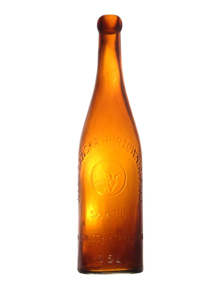 WARSZAWSKA HURTOWNIA PIWA // Sp. z O.O. // WŁASNOŚĆ NIESPRZEDAJNA // 0,5 L | brak sygnatury, zamknięcie na korek, hurtownia z ul. Szerokiej (ob. ul. Okrzei)