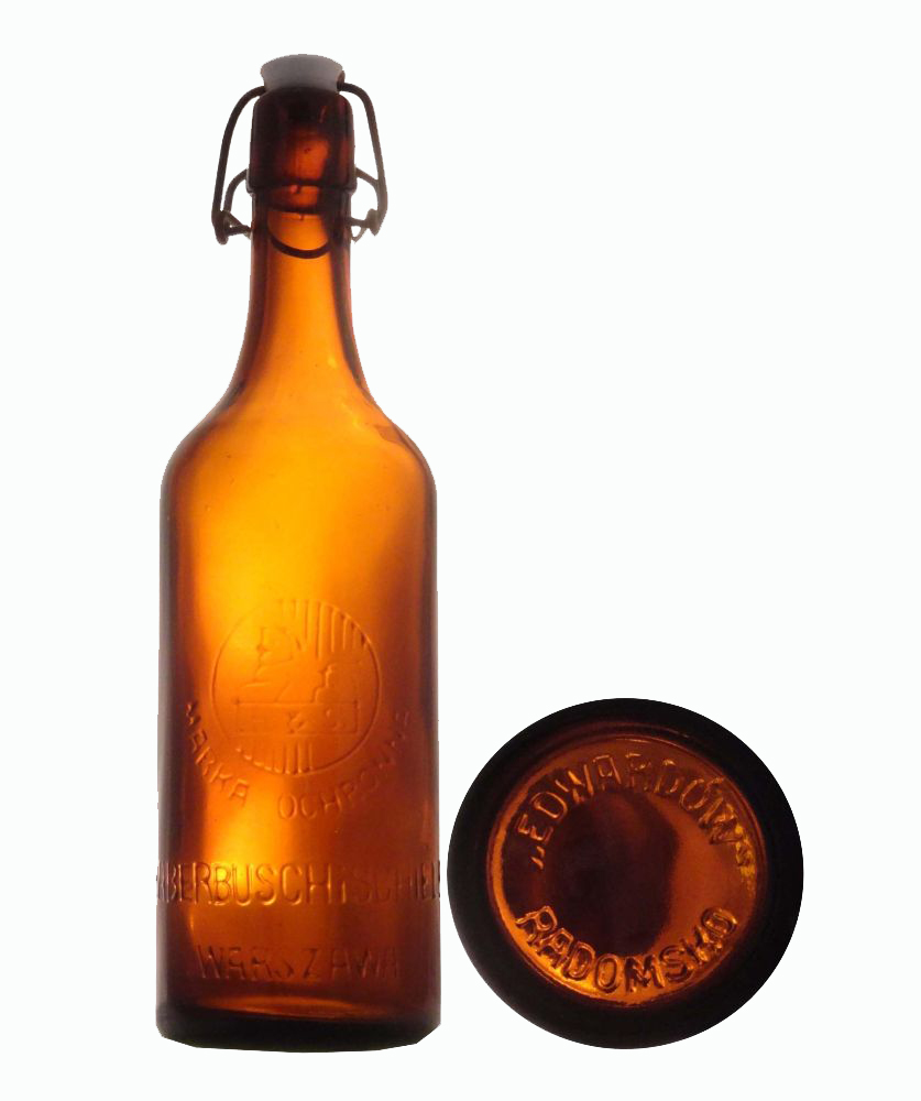 sfinks,
MARKA OCHRONNA,
HABERBUSCH i SCHIELE,
WARSZAWA,
pojemnośc około 0,6 l. tzw. kwasówka,
huta ,, EDWARDÓW '' RADOMSKO,