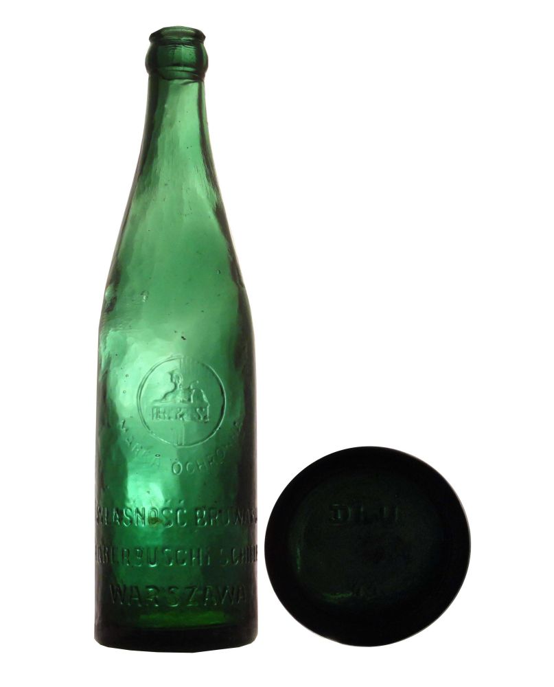 sfinks,MARKA OCHRONNA, WŁASNOŚC BROWARU, HABERBUSCH i SCHIELE, WARSZAWA, sygn. Db.U. 44, poj. 0,5 l.
