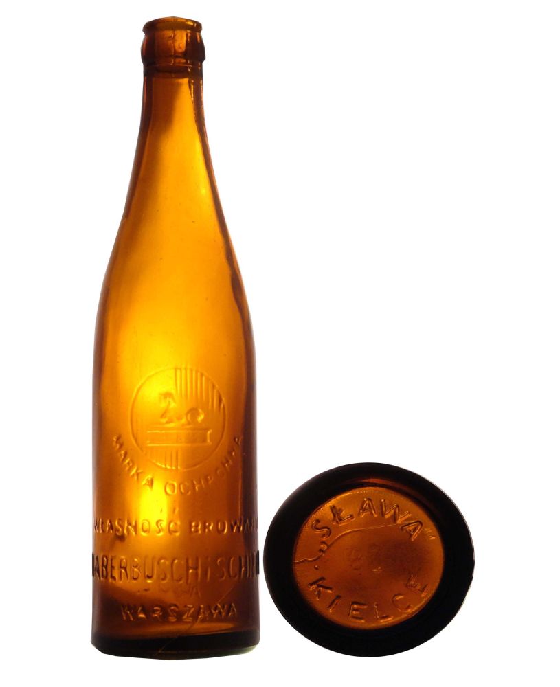 sfinks, MARKA OCHRONNA,
WŁASNOŚC BROWARU, S.A.,
HABERBUSCH i SCHIELE,
WARSZAWA,
0,5 L.,
huta SŁAWA KIELCE 38,