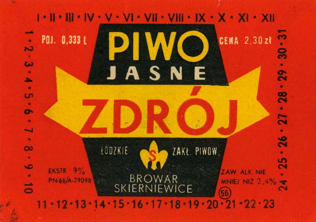 ZDRÓJ, POJ. 0,333 L,
CENA 2,30 zł, PN-66