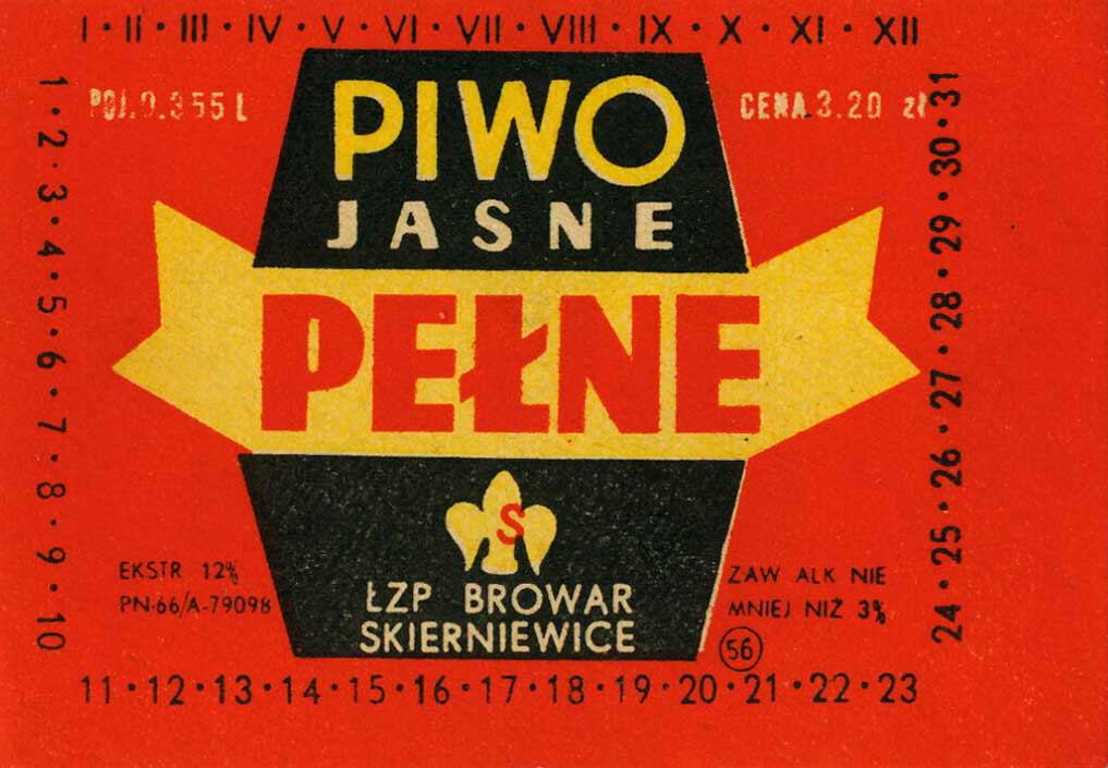 PEŁNE, POJ. 0,355 L,
CENA 3.20 zł, PN-66