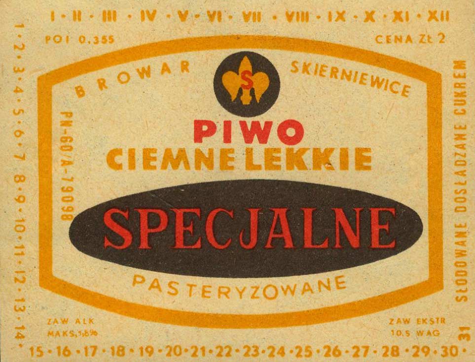 Piwo Specjalne, POI 0,355,
CENA ZŁ 2, PN-60