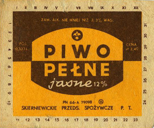 POJ. 0,333 L, CENA zł 2,40,
PN-66, 84x70 mm