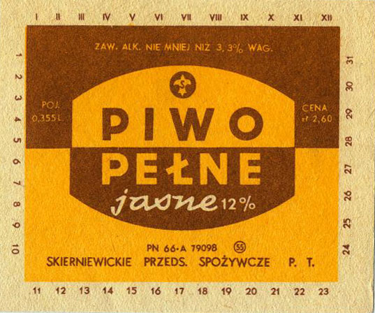 POJ. 0,355 L, CENA zł 2,60,
PN-66, 84x70 mm