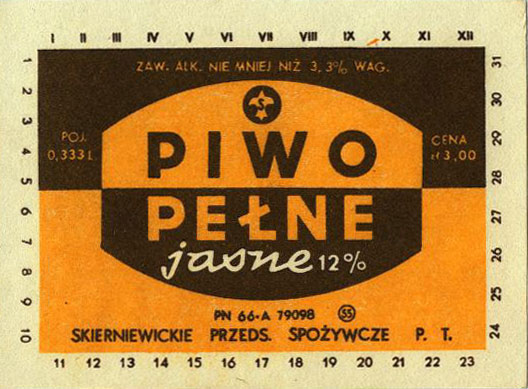 POJ. 0,333 L, CENA zł 3,00,
PN-66, 81x60 mm