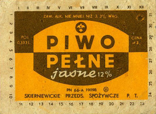 POJ. 0,333 L, CENA zł 3.,
PN-66, 81x60 mm