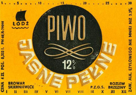 POJ. 0,333 l., CENA 4 ZŁ,
PN-68, ROZLEW P.Z.G.S. BRZEZINY