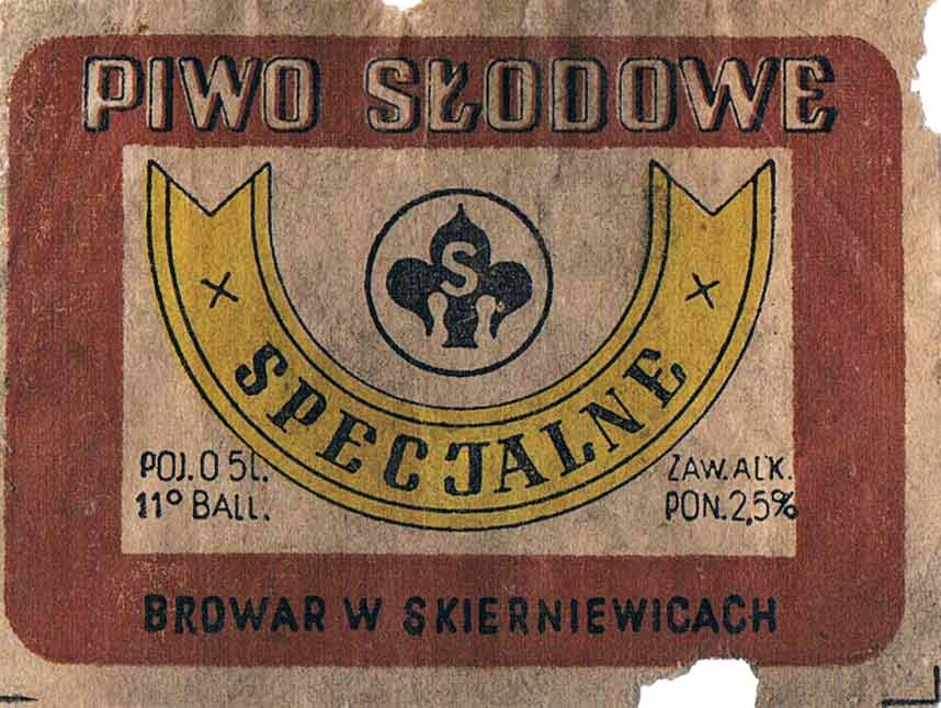 nazwa piwa na żółtym polu w podwójnej ramce