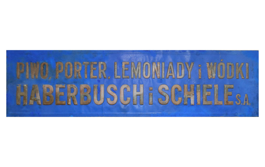 Szyld tekturowy z tłoczeniem 370 x 100 mm.
Sygnatura "J. PUGET I S-WIE WARSZAWA"