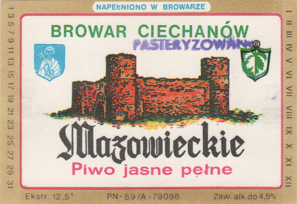 stempel PASTERYZOWANE prostą czcionką