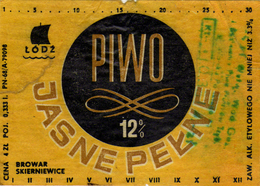 POJ 0,333 l., CENA 4 ZŁ,
PN-68, stempel rozl. Piotrków Trybunalski z ceną 4 zł.