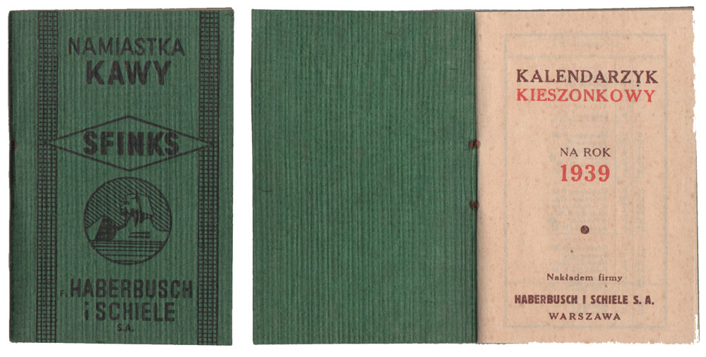 kalendarzyk kieszonkowy
rok 1939