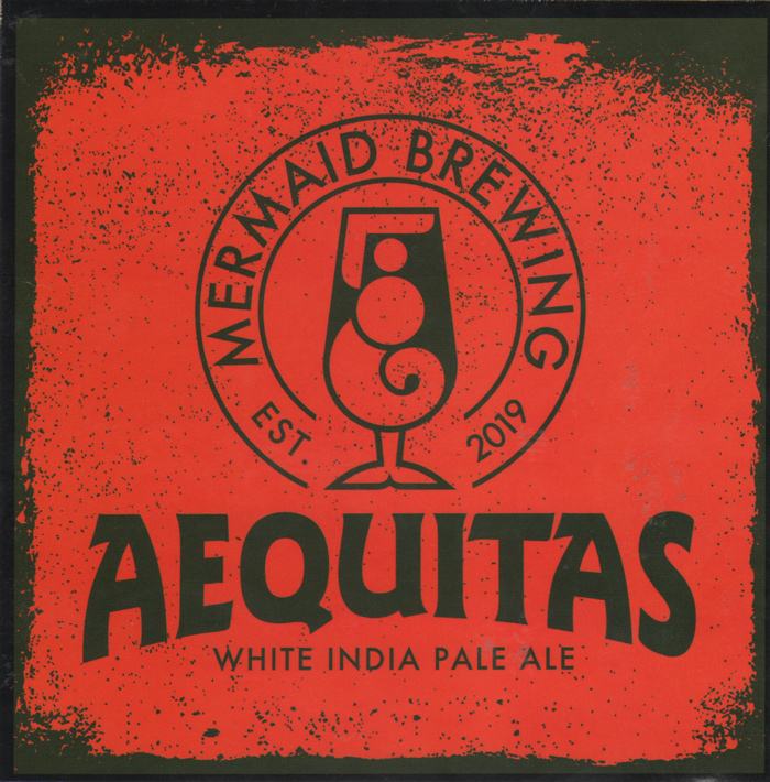 browar kontraktowy Mermaid Brewing, etykieta 150 x 150 mm na petainer