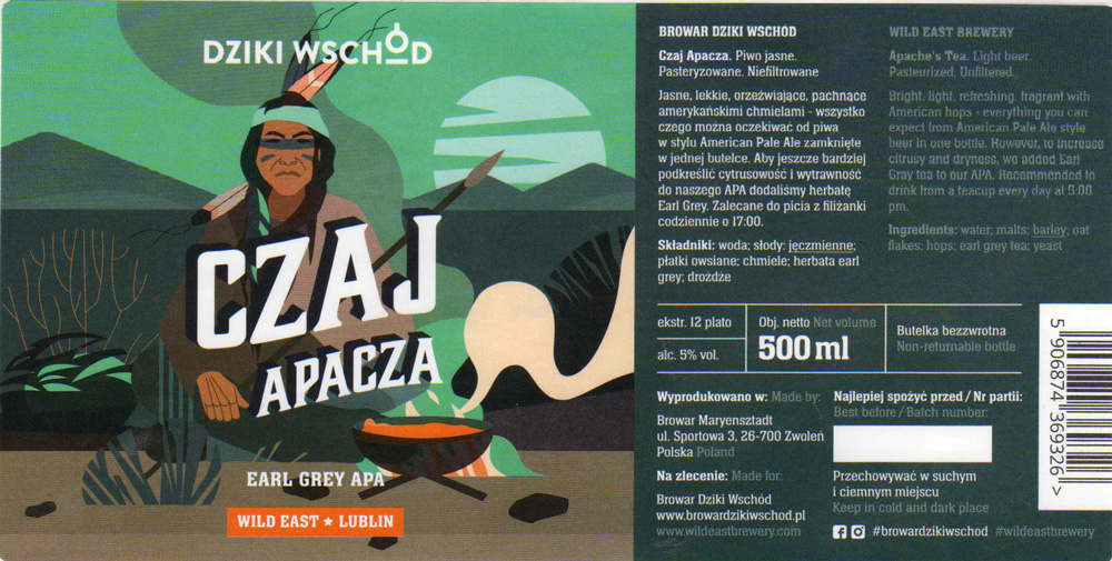 browar kontraktowy Dziki Wschód,
szerokość 189 mm