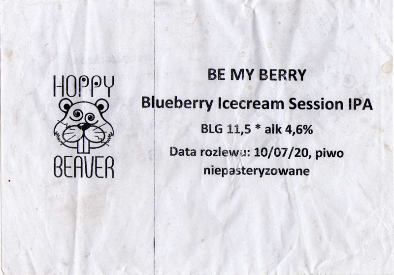 browar kontraktowy
Hoppy Beaver,
etykieta na karton z petainerem