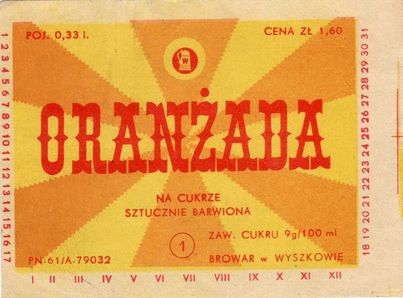 kufel w logo,
żółto-jasnopomarańczowa