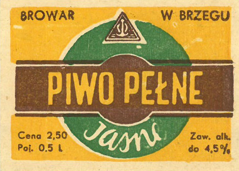 drobne pionowe przesunięcie "BROWAR W BRZEGU" względem logo browaru