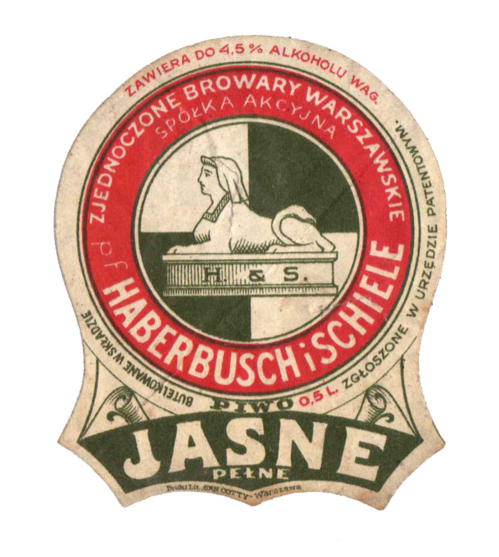 alk. 4,5%, sygn. "Druk. i Lit. "JAN COTTY" Warszawa", BUTELKOWANE W SKŁADZIE-22mm