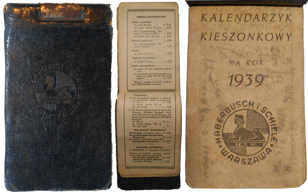 kalendarzyk kieszonkowy
rok 1939