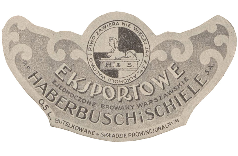 wzór etykiety zgłoszony do Urzędu Patentowego w 1925 roku, mógł różnić się od obiegowego
