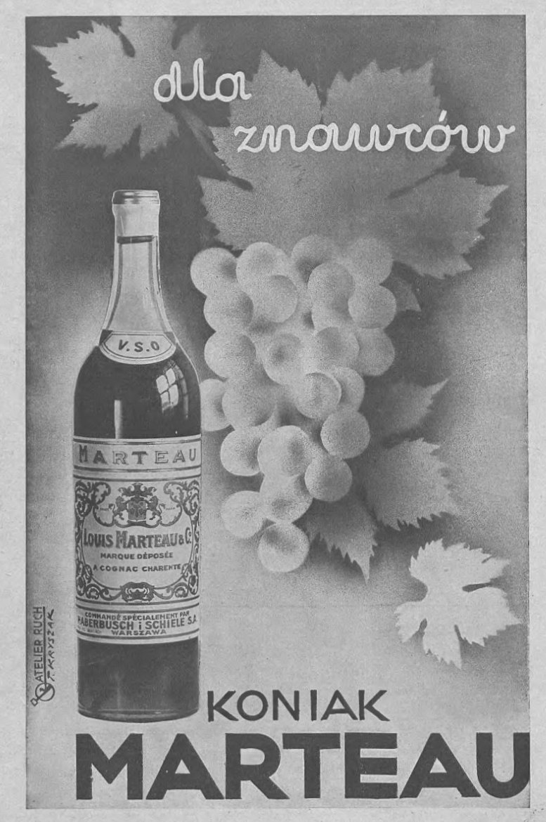 rok 1934
Koniak rozlewany w firmie Haberbusch i Schiele, informacja na etykiecie