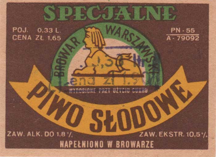 dodatkowy stempel w ramce Poj 0,33 ltr//Cena zł 1,90