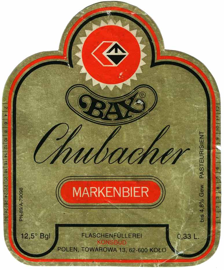 rozlewnia Konsbud w Kole, ul. Towarowa 13, FLASCHENFÜLLEREI, 0,33 L., bez WARKA BRAUEREI