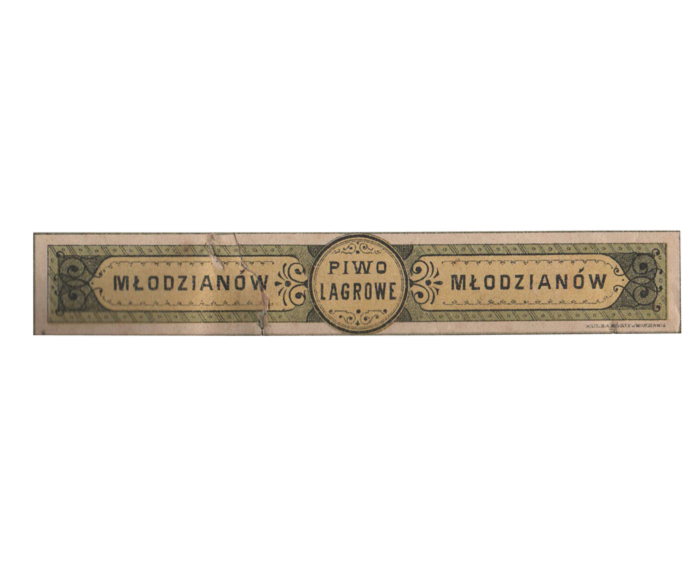 wzór etykiety wydrukowany w portfolio warszawskiej drukarni B.A. Bukaty 
z 1889 roku.
