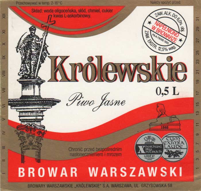 6,0 %, medale, w adresie ,,KRÓLEWSKIE'', temp. 2-16*C, inna czcionka datowników, miesiące 79 mm, dni 75 mm, bez sygnatury
