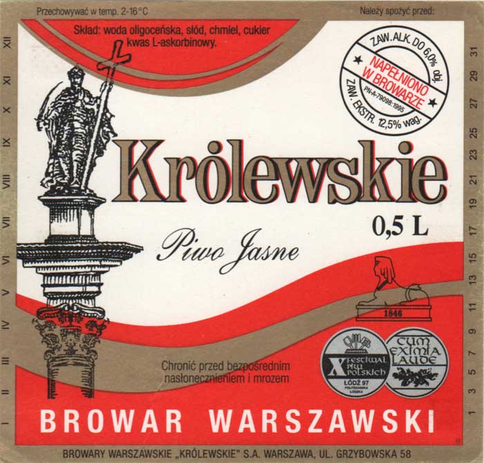 6,0 %, medale, w adresie ,,KRÓLEWSKIE'', temp. 2-16*C, sygnatura M