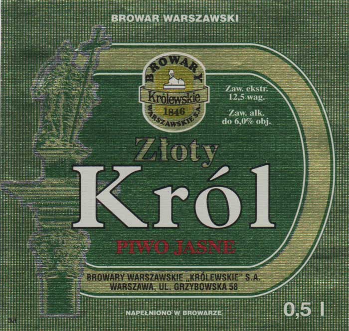 kolumna zielona ze złotymi elementami, obwódka srebrna, próba