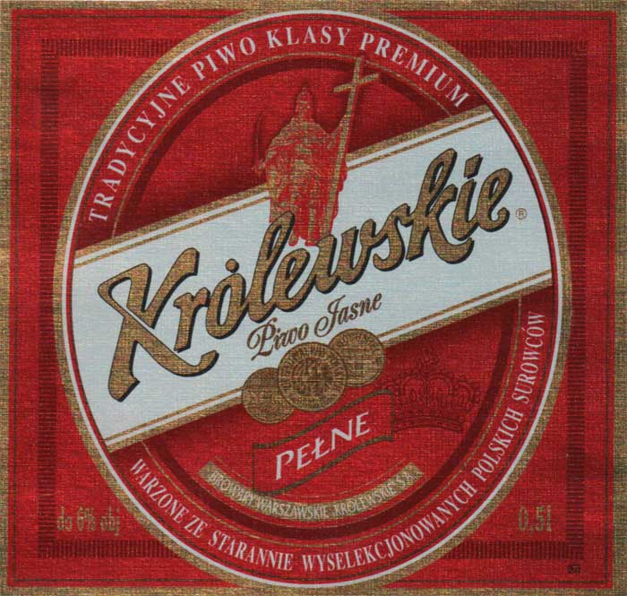 PEŁNE, sygnatura Art, metalik z fakturą, inne czcionki "a" i "e" w Piwo Jasne, etykieta obiegowa