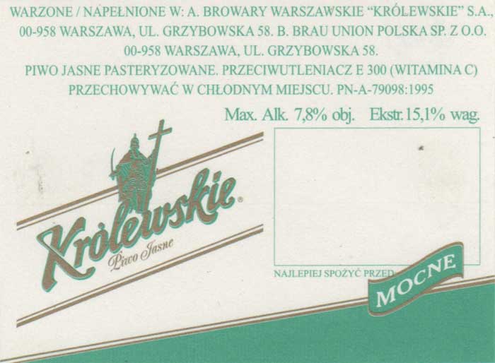 MOCNE, papier samoprzylepny matowy, etykieta na KEG