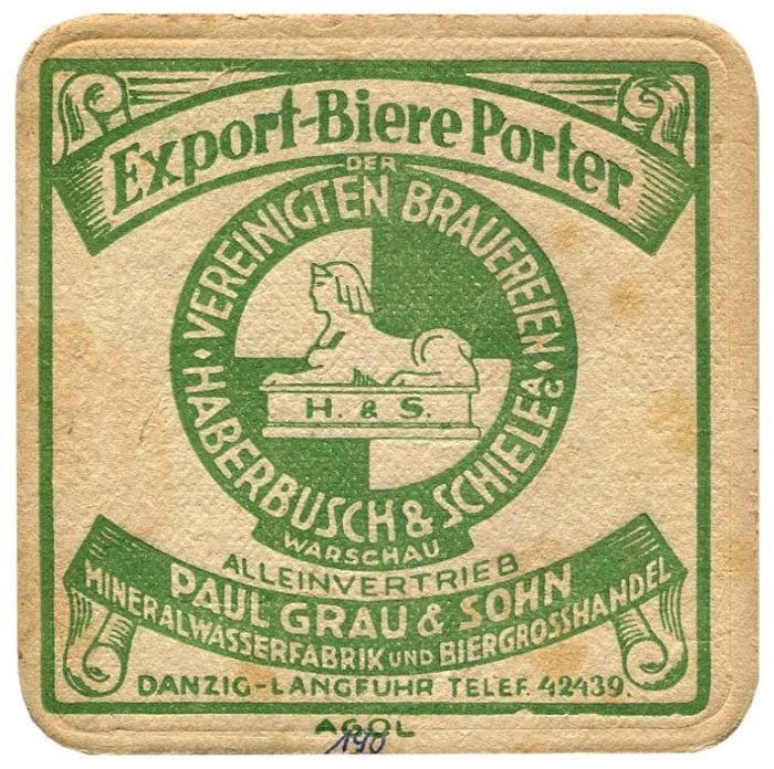 Mineralwasserfabrik und Biergrosshandel
Paul Grau & Sohn,
Danzig-Langfuhr