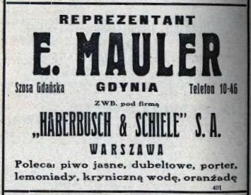 rok 1933
skład Gdynia
E. Mauler